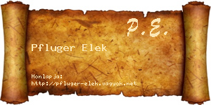 Pfluger Elek névjegykártya